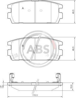 Колодка гальм. диск. задн. (ABS) A.B.S. 37324