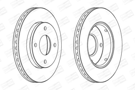 Гальмівний диск перед. Smart Forfour/Colt VI 04- (256x24) компл. 2шт CHAMPION 562575CH