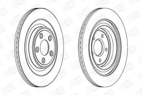 Гальмівний диск зад. S-type/XF/XJ/XK 99- 2.0-5.0 компл. 2шт CHAMPION 563027CH