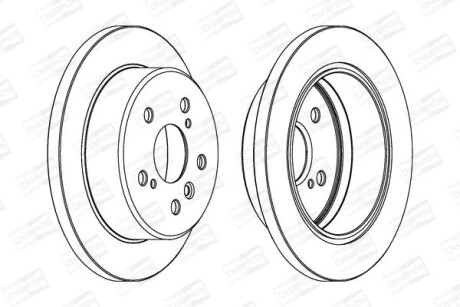 Гальмівний диск задн. Camry/Scepter/RX 91-06 компл. 2шт CHAMPION 562770CH