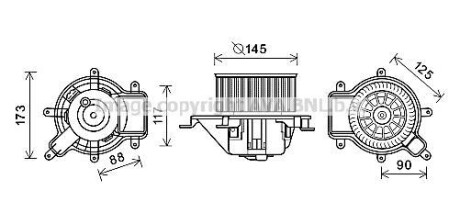 Вентилятор салону CITROEN/ PEUGEOT (AVA) AVA COOLING PE8390