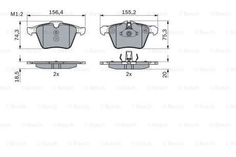 ДИСКОВI КОЛОДКИ ПЕРЕДНI BOSCH 0986424125