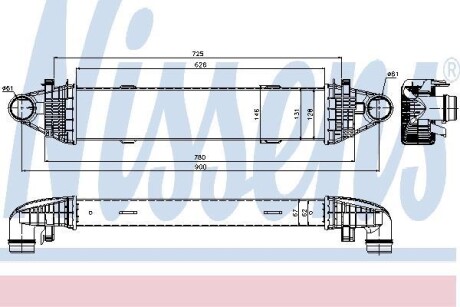 Радіатор інтеркулера MB C-Class (W204)/E-Class (W212) 1.8-2.2 09-15 NISSENS 96535