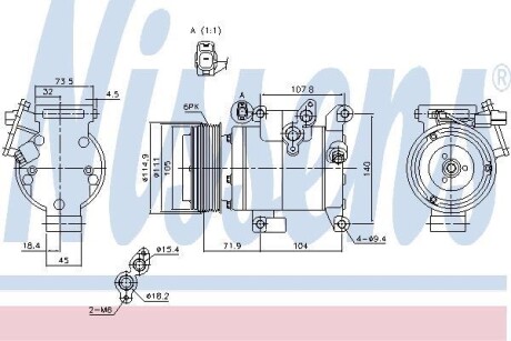 Компресор кондиціонера MAZDA 3/6 2.0-2.5 08- NISSENS 890045
