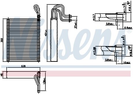Випаровувач кондиціонера BMW X5 (E70/F15)/X6 (E71/F16) 3.0 06-19 NISSENS 92351