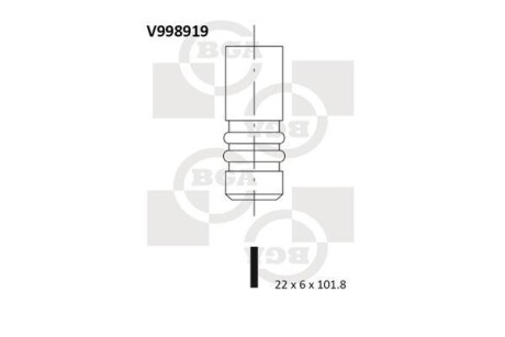 Клапан випуск FIESTA/FUSION (JU_)/MAZDA 2 (DY) 1.2-1.25 02-17 BGA V998919