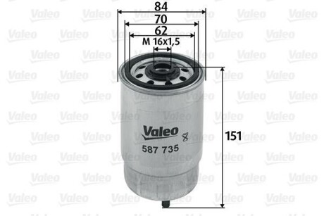 Фільтр паливний HYUNDAI/KIA I30/Sorento "1,4-3,0 "02>> VALEO 587735