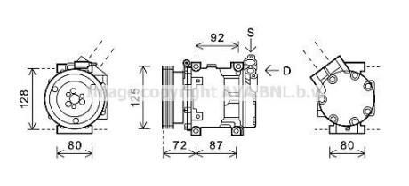 Фото компрессор Logan 1.6 i * 08/05-(AVA) AVA COOLING RTAK479 Компрессор Logan 1.6 i * 08/05-(AVA) AVA COOLING RTAK479