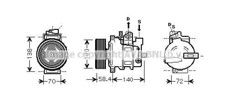 Компресор кондиціонера AUDI A4 B6 (2001) A4 2.0 FSI (AVA) AVA COOLING AIAK262