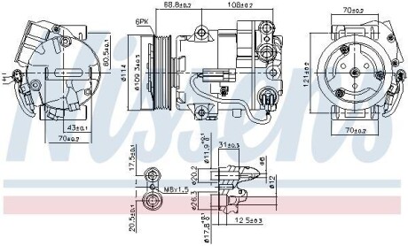 Компресор кондиціонера ASTRA/MERIVA 1.3-1.7 CDTI NISSENS 890058