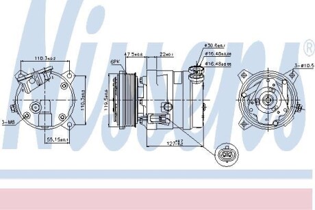 Компресор кондиціонера CHEVROLET NUBIRA 1.6/2.0 00- NISSENS 89257