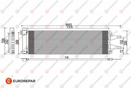 Радіатор кондиціонера JUMPER/BOXER 2.0-3.0 06- EUROREPAR 1610161680