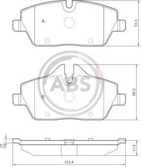 Колодка гальм. диск. MINI COOPER 06-,ONE 09-,CLUBMAN 2010-передн. (ABS) A.B.S. 37434