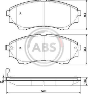 Колодка гальм. диск. передн. (ABS) A.B.S. 37540