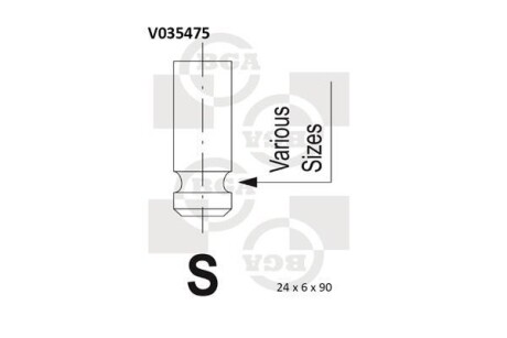 Клапан випуск. LR Freelander 1.8i 98-06 (L=90mm) BGA V035475