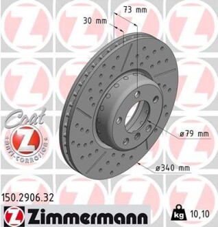 Диск гальмівний ZIMMERMANN 150.2906.32