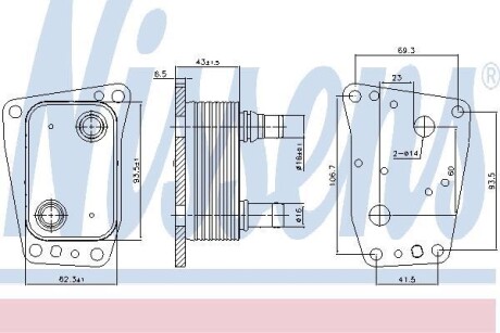 Радіатор масла Jumpy/Jumper 16- /3008/508 09- 2.0 HDi/BlueHDi (AHR/AHX) NISSENS 90967