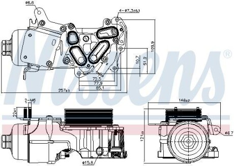 Радіатор масляний з корпусом CITROEN/ FORD/ PEUGEOT NISSENS 91124