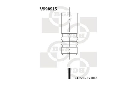 Клапан випуск. 206/307/C3 1.4i 03- BGA V998915