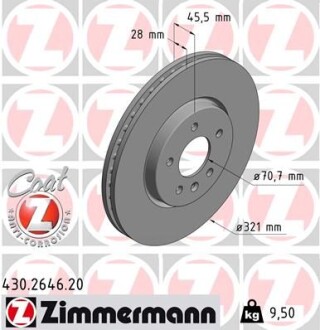 Диск гальмівний ZIMMERMANN 430.2646.20