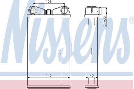 Радіатор пічки AUDI A4 B6/B7 00-08 (238x145x40) NISSENS 70227